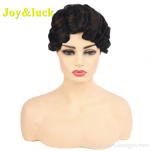 613 Blonde wig Ladies Hair Wholesale Price for Women Pixie Cut Party Cosplay Wig Blonde Natural Curly Short Synthetic Hair Wigs